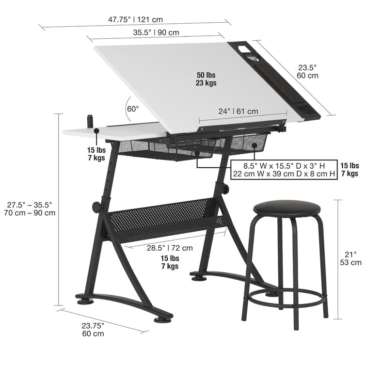 Drafting table outlet chair height